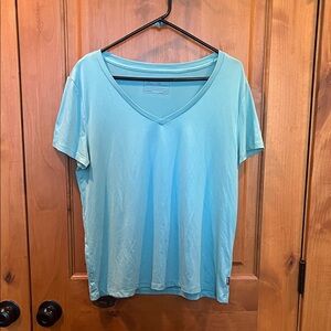 Eddie Bauer Light Turquoise V-Neck Pajama Top
